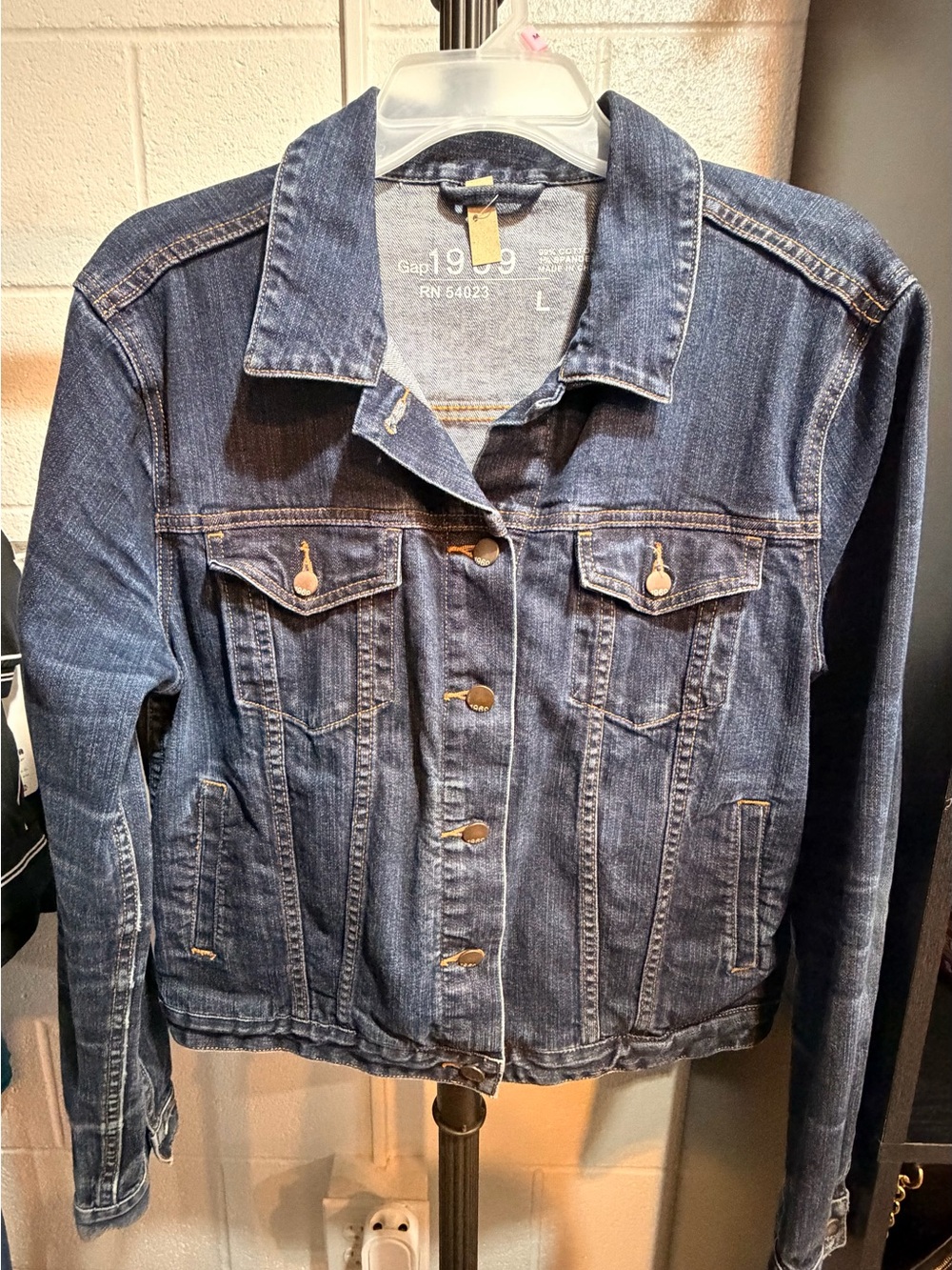 GAP Women's Dark Blue Denim Jacket - Classic Trucker Style